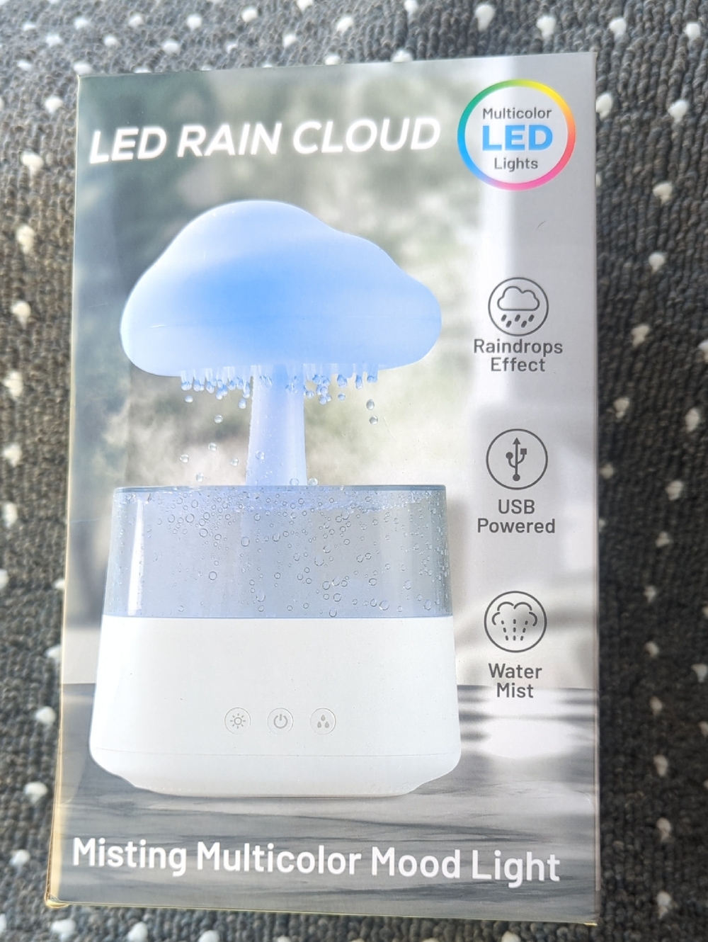LED Rain Cloud Misting Multicolor Mood Light - Blue Cloud